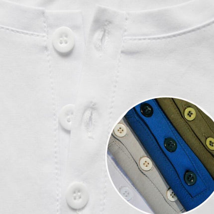 Mens Summer Cotton Casual Henley Shirts Single Button Placket Plain v Neck T-Shirts Regular Fit