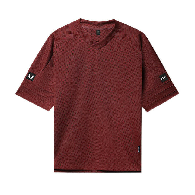 Men's T-shirt Loose Large Size V-neck Short-sleeved Mesh Quick-dry Sports Basketball Jerseys