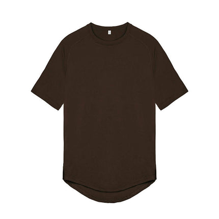 Men's t-shirt Trend Round Neck Short Sleeve Solid Color Quick Drying Sports Blue Ball Shirt