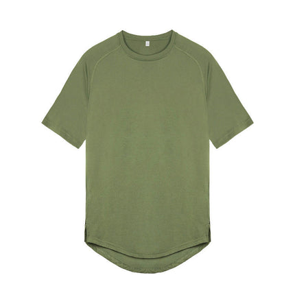 Men's t-shirt Trend Round Neck Short Sleeve Solid Color Quick Drying Sports Blue Ball Shirt