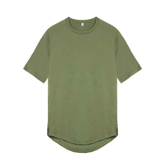 Men's t-shirt Trend Round Neck Short Sleeve Solid Color Quick Drying Sports Blue Ball Shirt