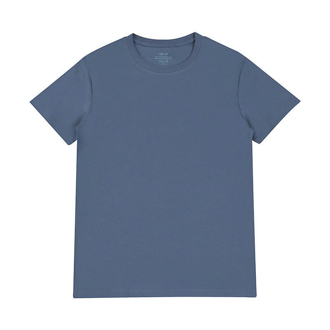 Men's Short Sleeve T-Shirt Solid Long-staple Cotton Knit Loose Fit T-shirt