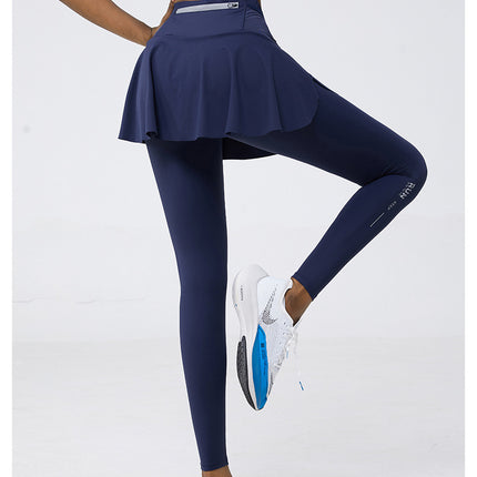 Skirted Legging for Women, Yoga Legging with Skirts &Women Tennis Leggings Clothes Pockets