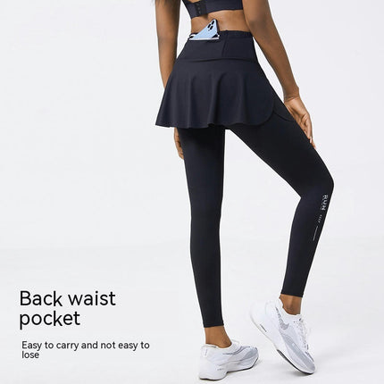 Skirted Legging for Women, Yoga Legging with Skirts &Women Tennis Leggings Clothes Pockets