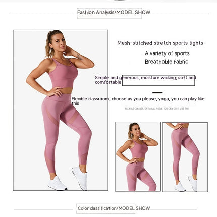 Women's Mesh Insert High Waisted Workout Gym Athletic Leggings