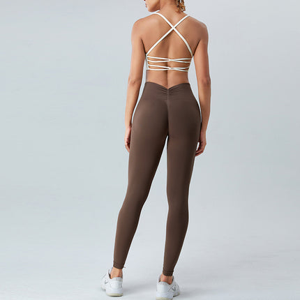 V Back Scrunch Butt Leggings for Women Soft High Waisted Booty Tights Workout Gym Yoga Pants