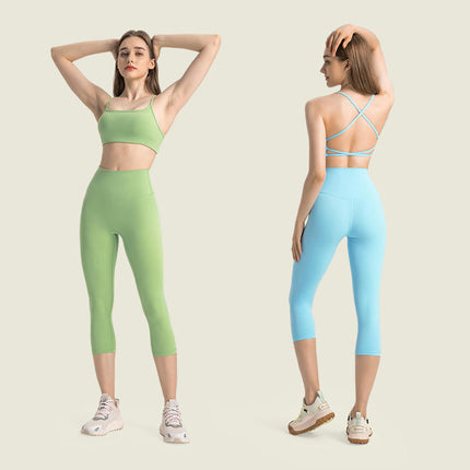 High Waisted Capri Leggings for Women - Soft Slim Yoga Pants with Pockets for Running Workout