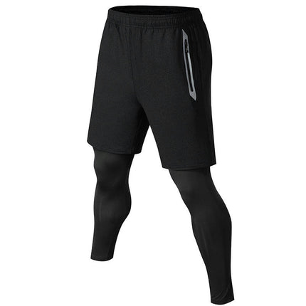 Men's 2 in 1 Running Pants Athletic Workout Legging with Pockets
