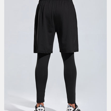 Men's 2 in 1 Running Pants Athletic Workout Legging with Pockets