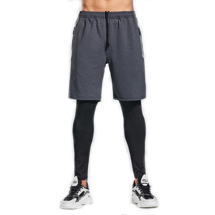 Men's 2 in 1 Running Pants Athletic Workout Legging with Pockets