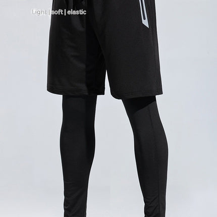 Men's 2 in 1 Running Pants Athletic Workout Legging with Pockets