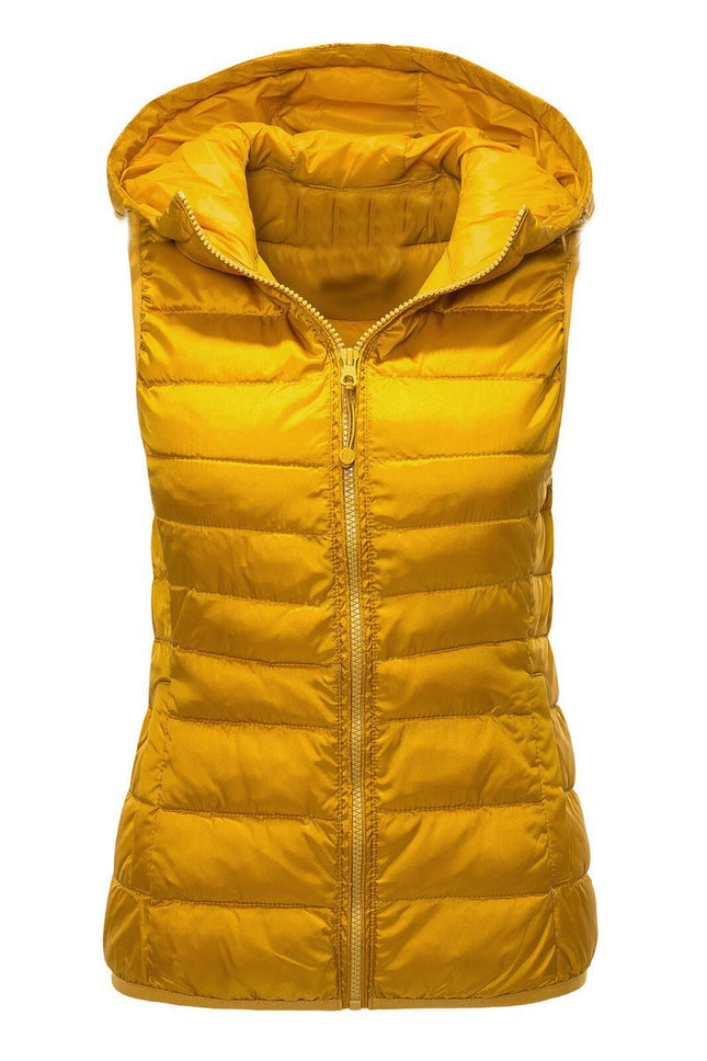 Women's Winter Down Vest Jacket Lightweight Quilted Loose Versatile Hooded Vest