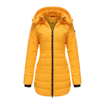 Women's winter windproof warm coat waterproof thickened fashion puffy with removable hood coat