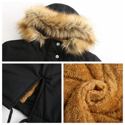 Women's Quilted Winter Coat Warm Puffer Jacket Thicken Parka with Removable Hood