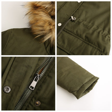 Women's Quilted Winter Coat Warm Puffer Jacket Thicken Parka with Removable Hood