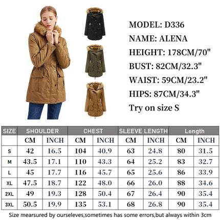 Women's Quilted Winter Coat Warm Puffer Jacket Thicken Parka with Removable Hood