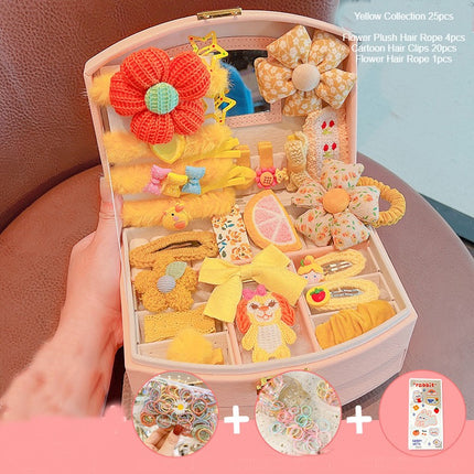 Baby Girl Hair Clips - Cute Hair Clips Bow Baby Elastic Headband Hair Accessories Ponytail Hair Clips Gift Box Set
