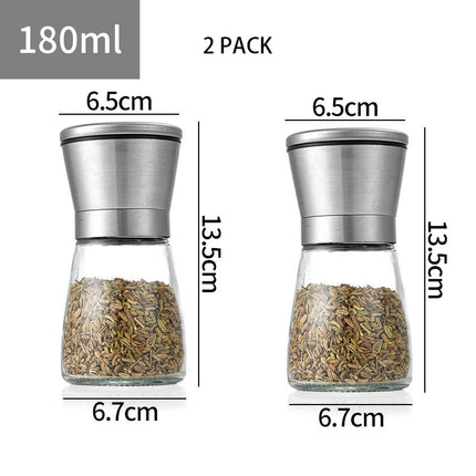 Salt and Pepper Grinder Stainless Steel Adjustable Coarse and Fine Ceramic Pepper Salt Mill