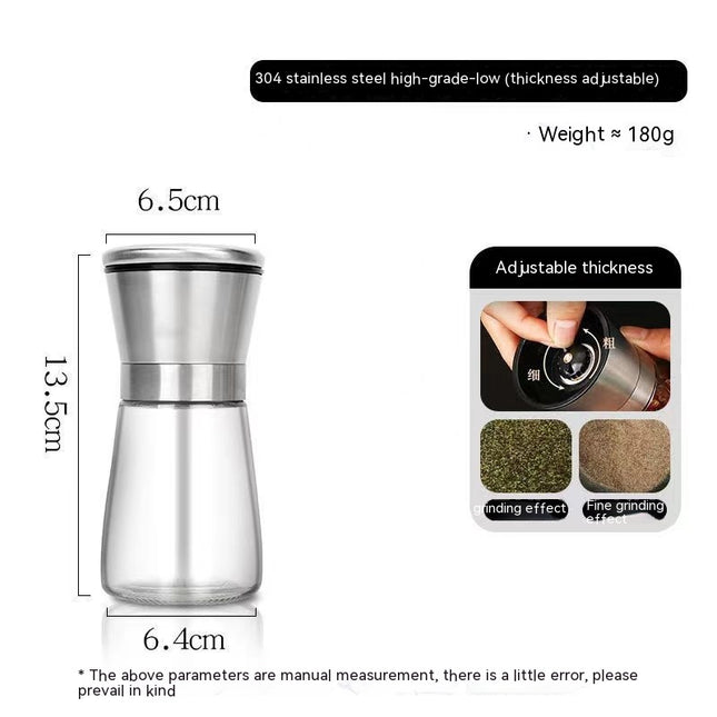 Salt and Pepper Mill Kit, Spice Mill, Adjustable Roughness Mill Kit, High Quality Stainless Steel Salt and Pepper Mill
