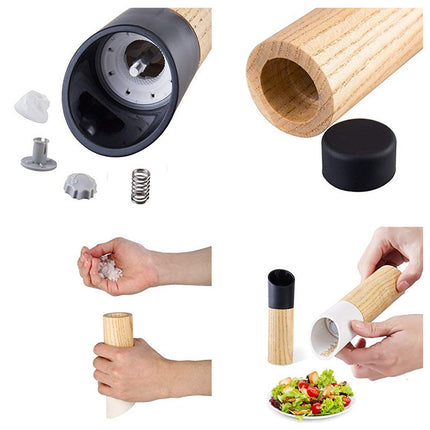Wooden salt and pepper mills, manual salt and pepper mills, adjustable ceramic core salt and pepper mills