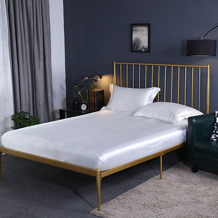 Imitation Silk Satin Fitted Sheet Pure Color Silky Smooth Silk Bed Sheet Super Soft Luxury Bed Sheet Gorgeous Smooth Bed Cover