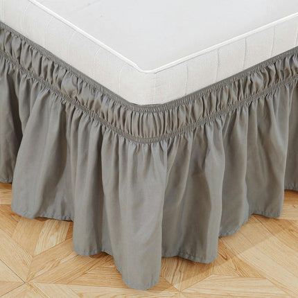 Wrap-Around Bed Skirt for King And Queen Size Beds Elasticized Draped Dust Ruffle for Easy Fit Wrinkle-Resistant, Fade-Resistant Bed Skirt