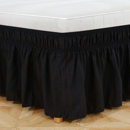 Wrap-Around Bed Skirt for King And Queen Size Beds Elasticized Draped Dust Ruffle for Easy Fit Wrinkle-Resistant, Fade-Resistant Bed Skirt