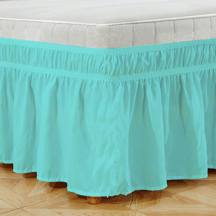 Wrap-Around Bed Skirt for King And Queen Size Beds Elasticized Draped Dust Ruffle for Easy Fit Wrinkle-Resistant, Fade-Resistant Bed Skirt