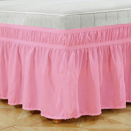Wrap-Around Bed Skirt for King And Queen Size Beds Elasticized Draped Dust Ruffle for Easy Fit Wrinkle-Resistant, Fade-Resistant Bed Skirt
