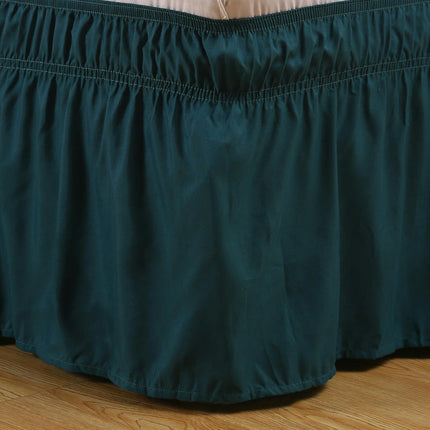 Wrap-Around Bed Skirt for King And Queen Size Beds Elasticized Draped Dust Ruffle for Easy Fit Wrinkle-Resistant, Fade-Resistant Bed Skirt