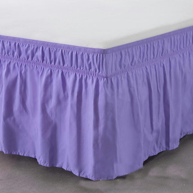 Wrap-Around Bed Skirt for King And Queen Size Beds Elasticized Draped Dust Ruffle for Easy Fit Wrinkle-Resistant, Fade-Resistant Bed Skirt