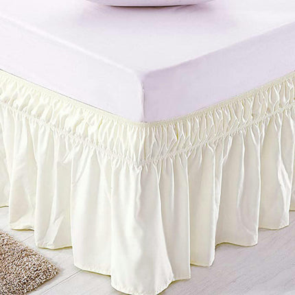 Wrap-Around Bed Skirt for King And Queen Size Beds Elasticized Draped Dust Ruffle for Easy Fit Wrinkle-Resistant, Fade-Resistant Bed Skirt