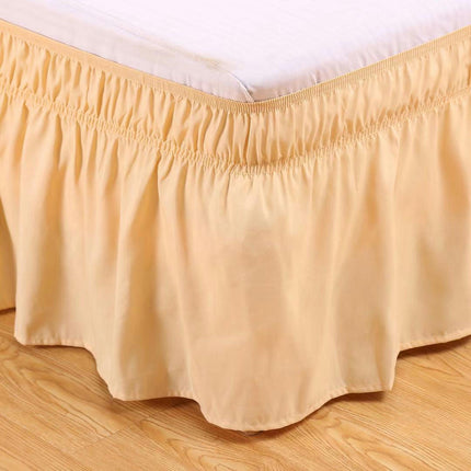Wrap-Around Bed Skirt for King And Queen Size Beds Elasticized Draped Dust Ruffle for Easy Fit Wrinkle-Resistant, Fade-Resistant Bed Skirt