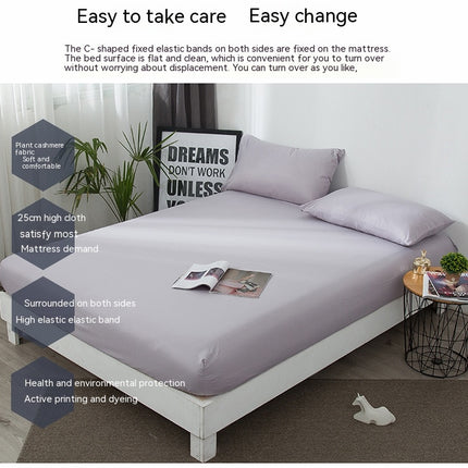 Super Soft Bedspread Fitted Sheet Thickened Microfiber Cloth Mattress Protector Solid Color Fitted Mattress Cover