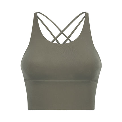Sports bras for women, straps cross back sports underwear yoga wear women's sexy backless fitness bra padded bra