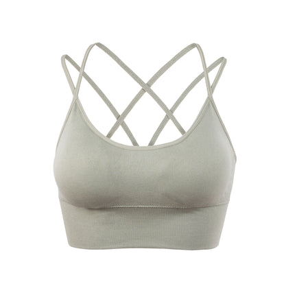 Spaghetti straps cross back yoga sports bra quick dry shockproof running fitness sports underwear Europe and the United States large size bra