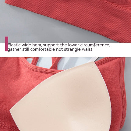 Spaghetti straps cross back yoga sports bra quick dry shockproof running fitness sports underwear Europe and the United States large size bra