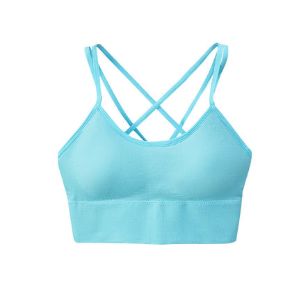 Women's Sports Bra Cross Cross Back Padded Sling Sports Bra Yoga Bra