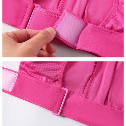 Women's Adjustable Front Zipper Sports Bra Yoga Running High Strength Shockproof Tank Top Non-Steel Ring Cross Strap Underwear
