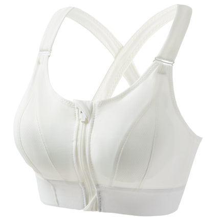 Women's Adjustable Front Zipper Sports Bra Yoga Running High Strength Shockproof Tank Top Non-Steel Ring Cross Strap Underwear