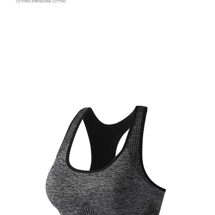 Women's non-steel ring sports bra non-steel ring shockproof yoga running tank top fitness straps bra underwear