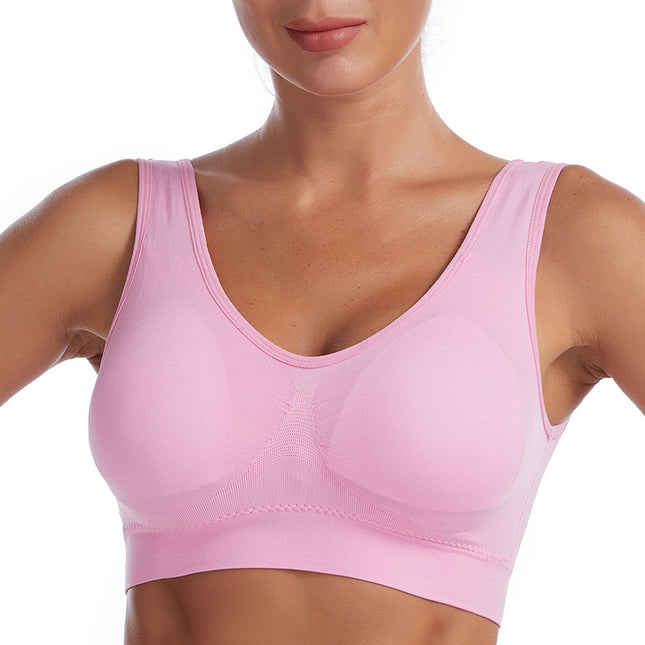 Women's Sports Bra Seamless Comfort Sleep Bra Tank Top Yoga Sports Bra with Removable Pads