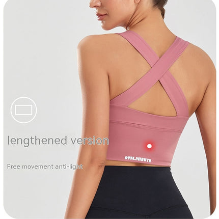 Ladies Wide Strap Zipper Sports Underwear Women High Impact Zipper Type Shockproof Running Gathering Yoga Clothing Shockproof Bra