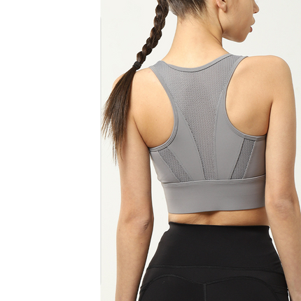 Women's Front Zipper Sports Bra Gym High Impact Shockproof Sports Underwear Yoga Top Breathable Sports Bra