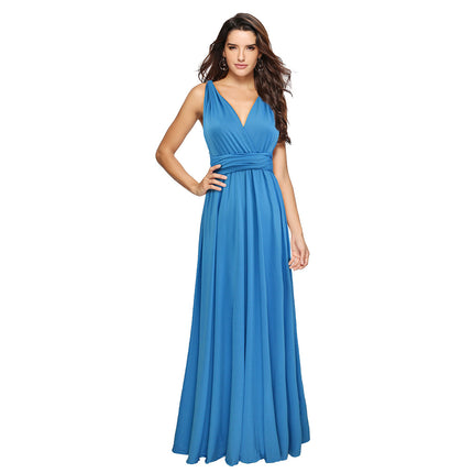 Women's Fashion Solid Color Multi Wear Cross Backless Sexy Long Dresses Bandage Dresses Long Dresses