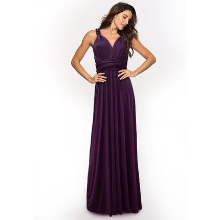 Women's Fashion Solid Color Multi Wear Cross Backless Sexy Long Dresses Bandage Dresses Long Dresses