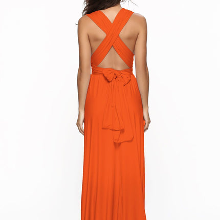 Women's Fashion Solid Color Multi Wear Cross Backless Sexy Long Dresses Bandage Dresses Long Dresses