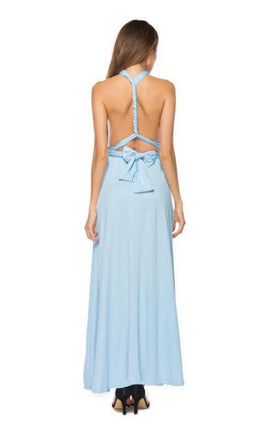 Women's Fashion Solid Color Multi Wear Cross Backless Sexy Long Dresses Bandage Dresses Long Dresses