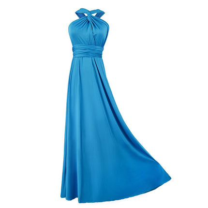 Women's Fashion Solid Color Multi Wear Cross Backless Sexy Long Dresses Bandage Dresses Long Dresses 1