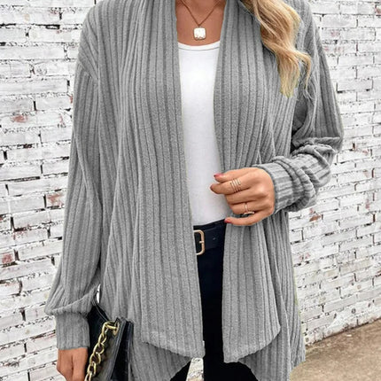 Women's Spring and Autumn Cardigan Knit Jacket Tops Long Sleeve Cardigan Line Knit Solid Color Casual Loose Outerwear Jacket